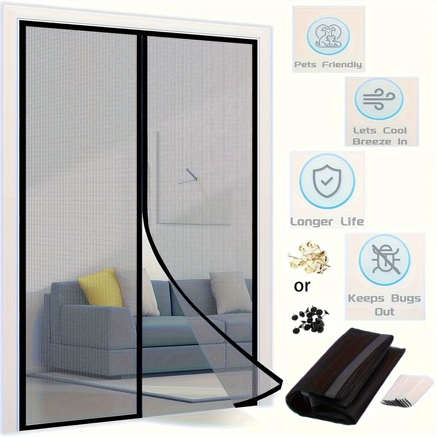 Quick Close Magnetic Screen Door