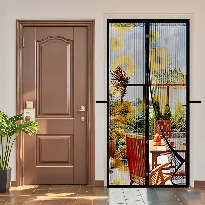 Sunflower Magnetic Easy-Close Screen Door