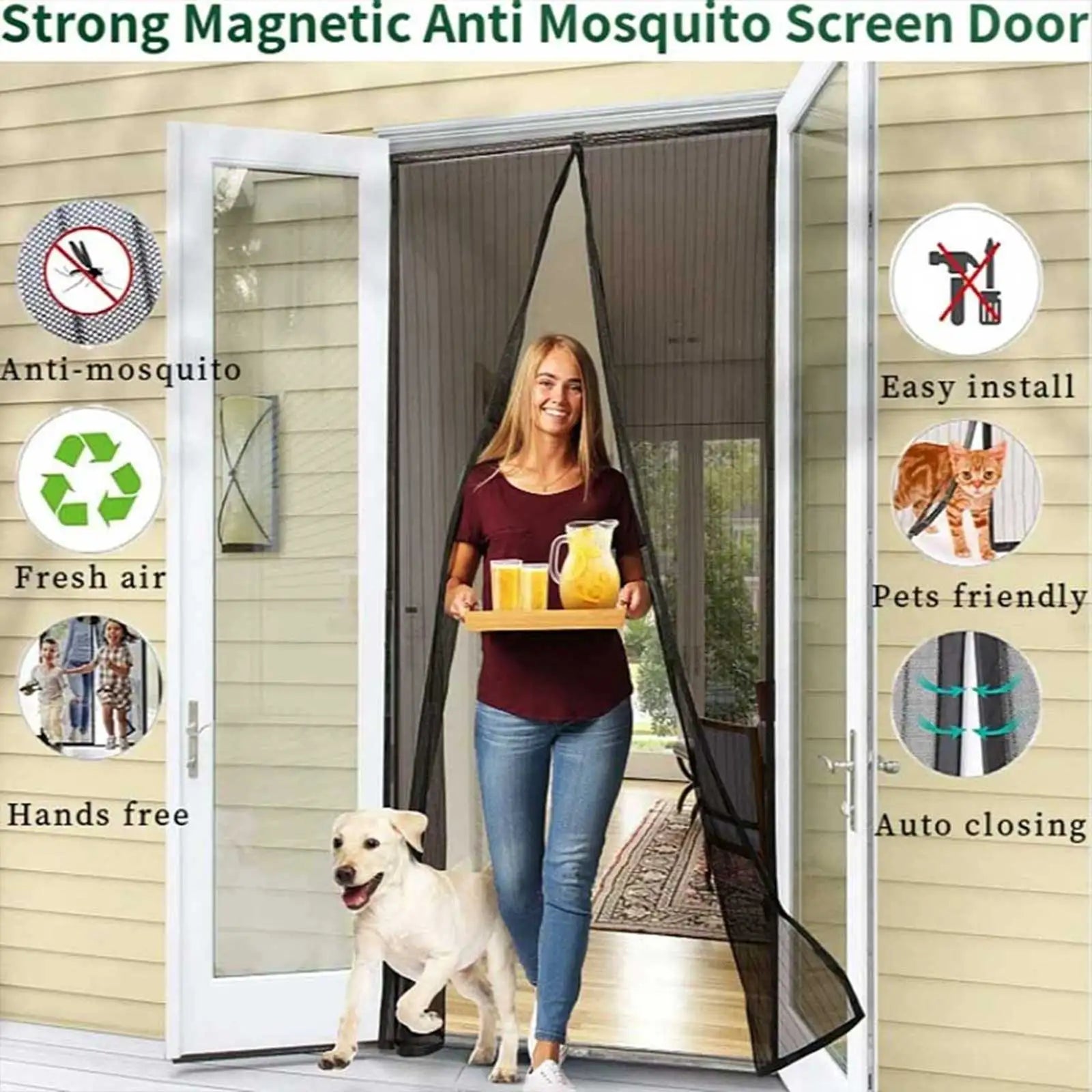 Magnet Mesh Screen Door