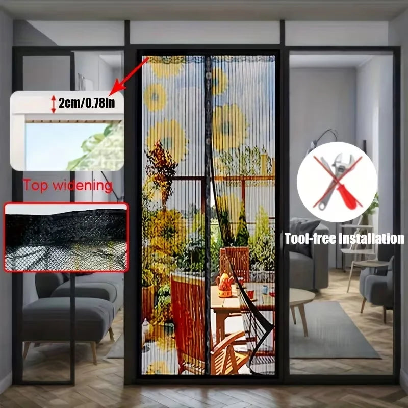 Sunflower Magnetic Easy-Close Screen Door