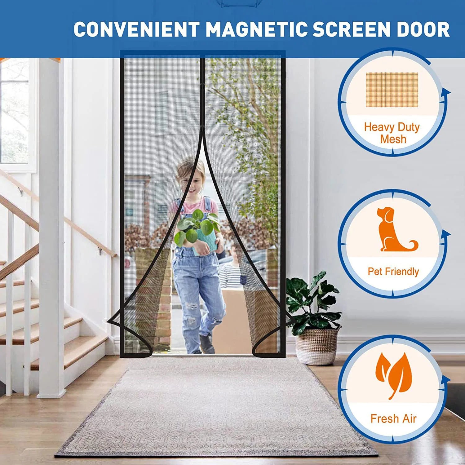 Quick Close Magnetic Screen Door