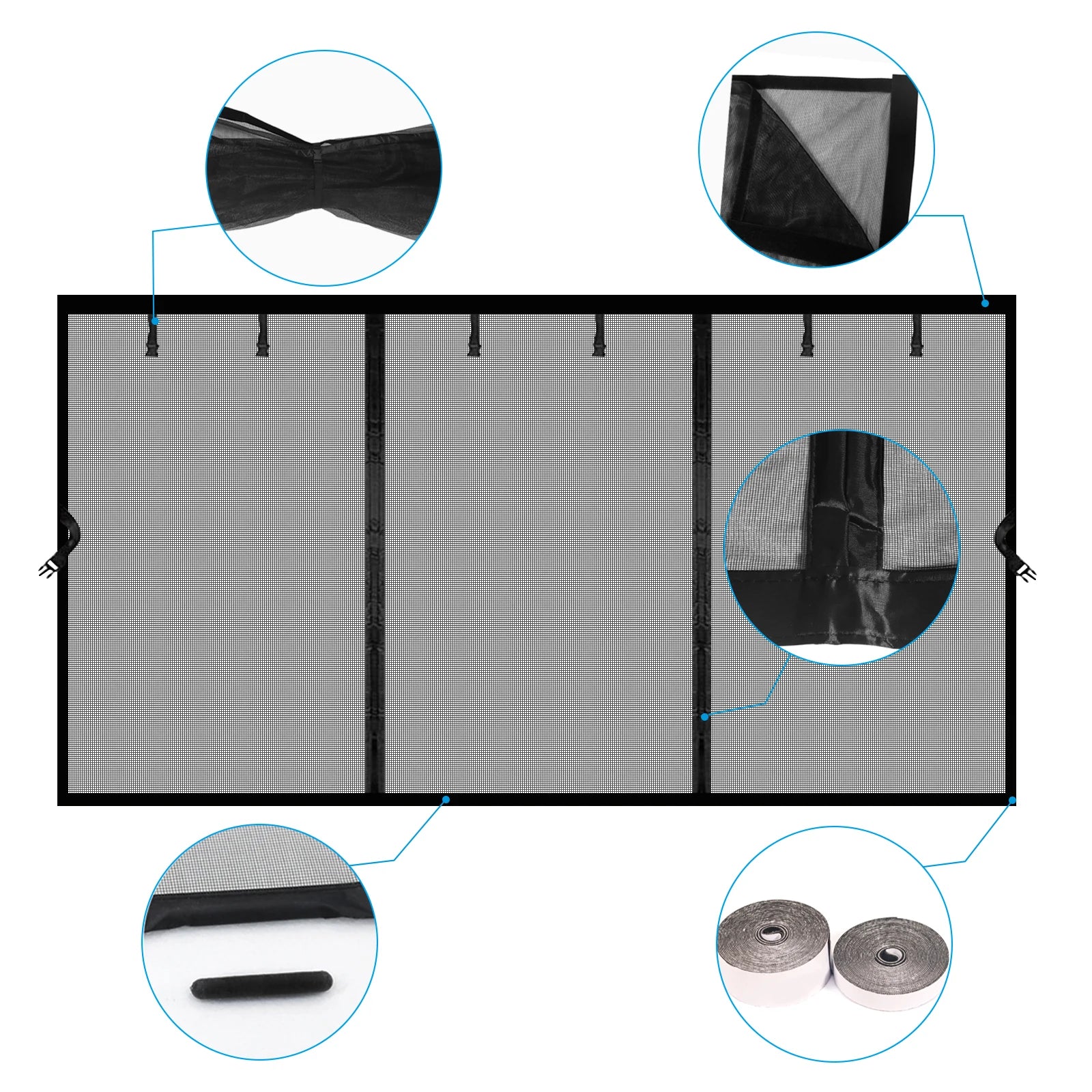 Magnetic Black Garage Door Screen